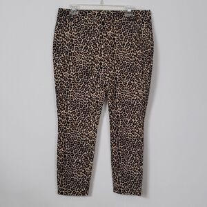 J Crew Pants Womens 12 Leopard Print Winnie Cropped Ankle